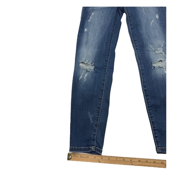 Judy Blue Relaxed Fit Distressed Blue Jeans - Picture 9 of 14